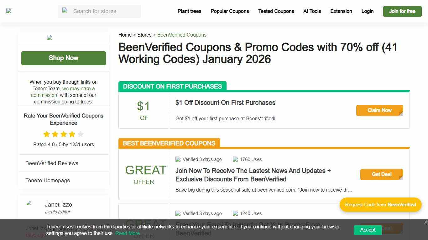 70% OFF BeenVerified Coupon Codes - January 2026 Promo Codes